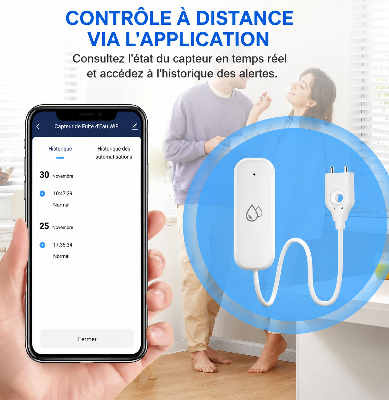 Capteur de Fuite d'Eau Zigbee – Détecteur Intelligent Tuya / Smart Life