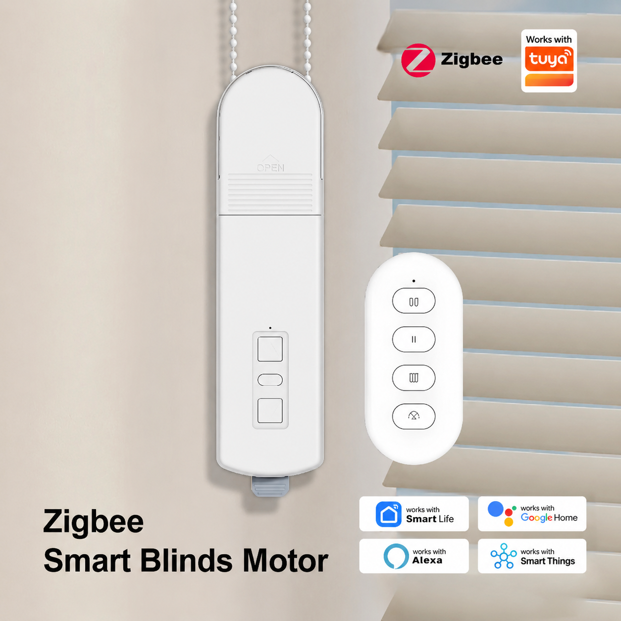 Moteur Intelligent Zigbee pour Stores & Volets Connectés – Compatible Tuya, Alexa & Google Home