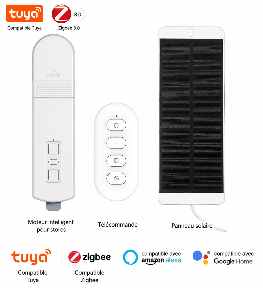 Moteur Intelligent Zigbee pour Stores & Volets Connectés – Compatible Tuya, Alexa & Google Home