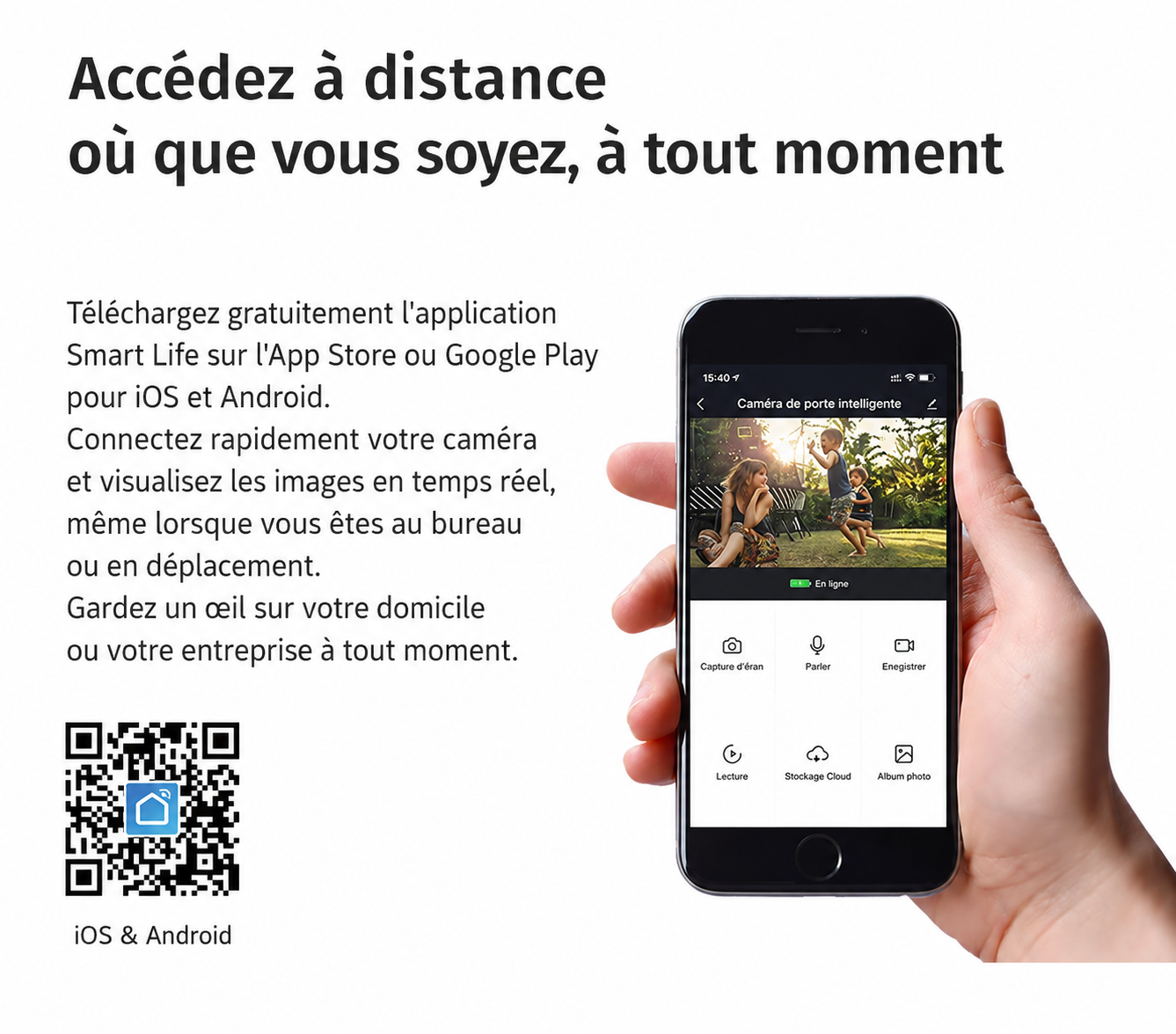 Judas Numérique Connecté WiFi 1080P Tuya – Écran 4,3" | Détection PIR | Alexa & Google
