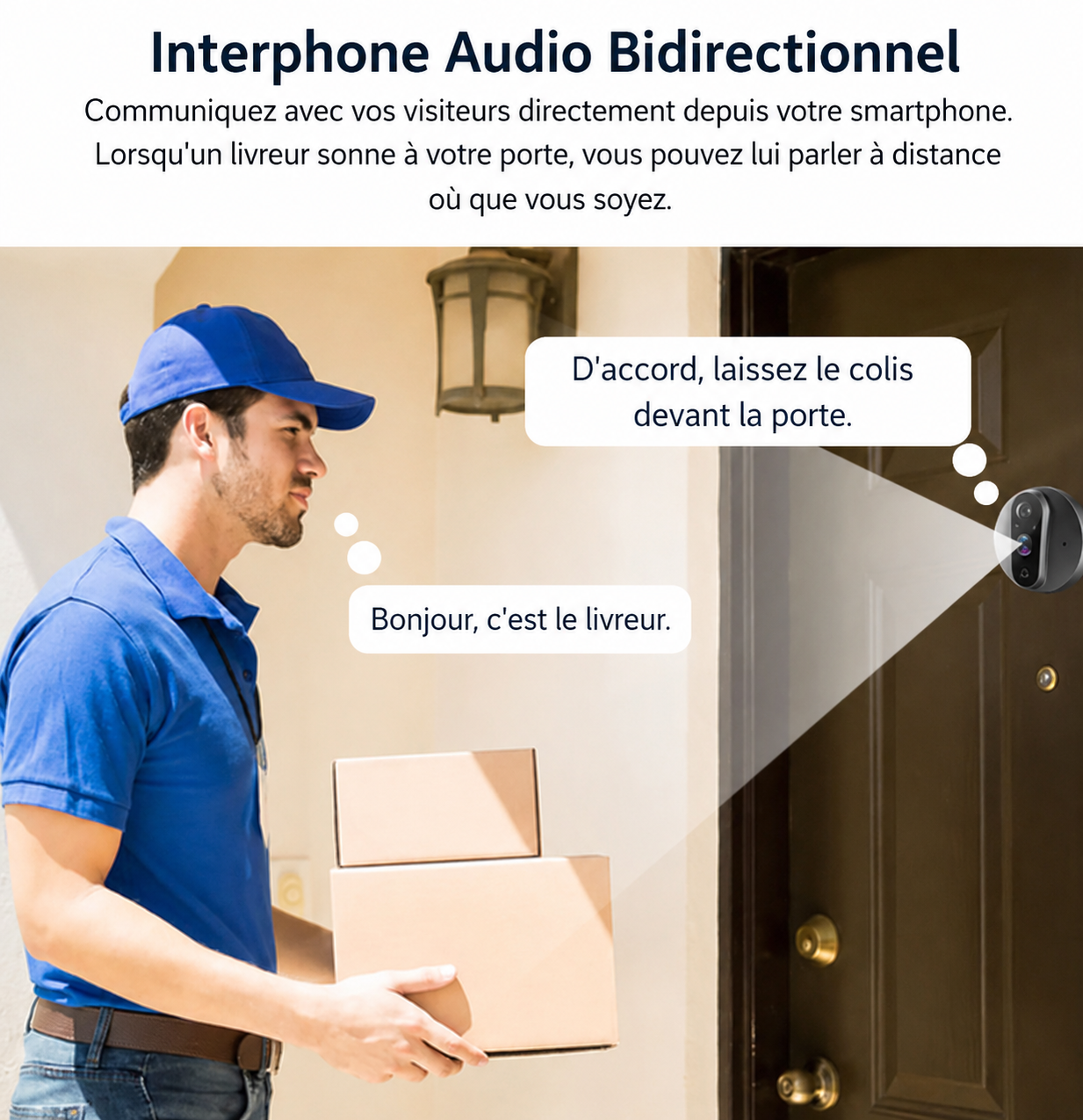 Judas Numérique Connecté WiFi 1080P Tuya – Écran 4,3" | Détection PIR | Alexa & Google