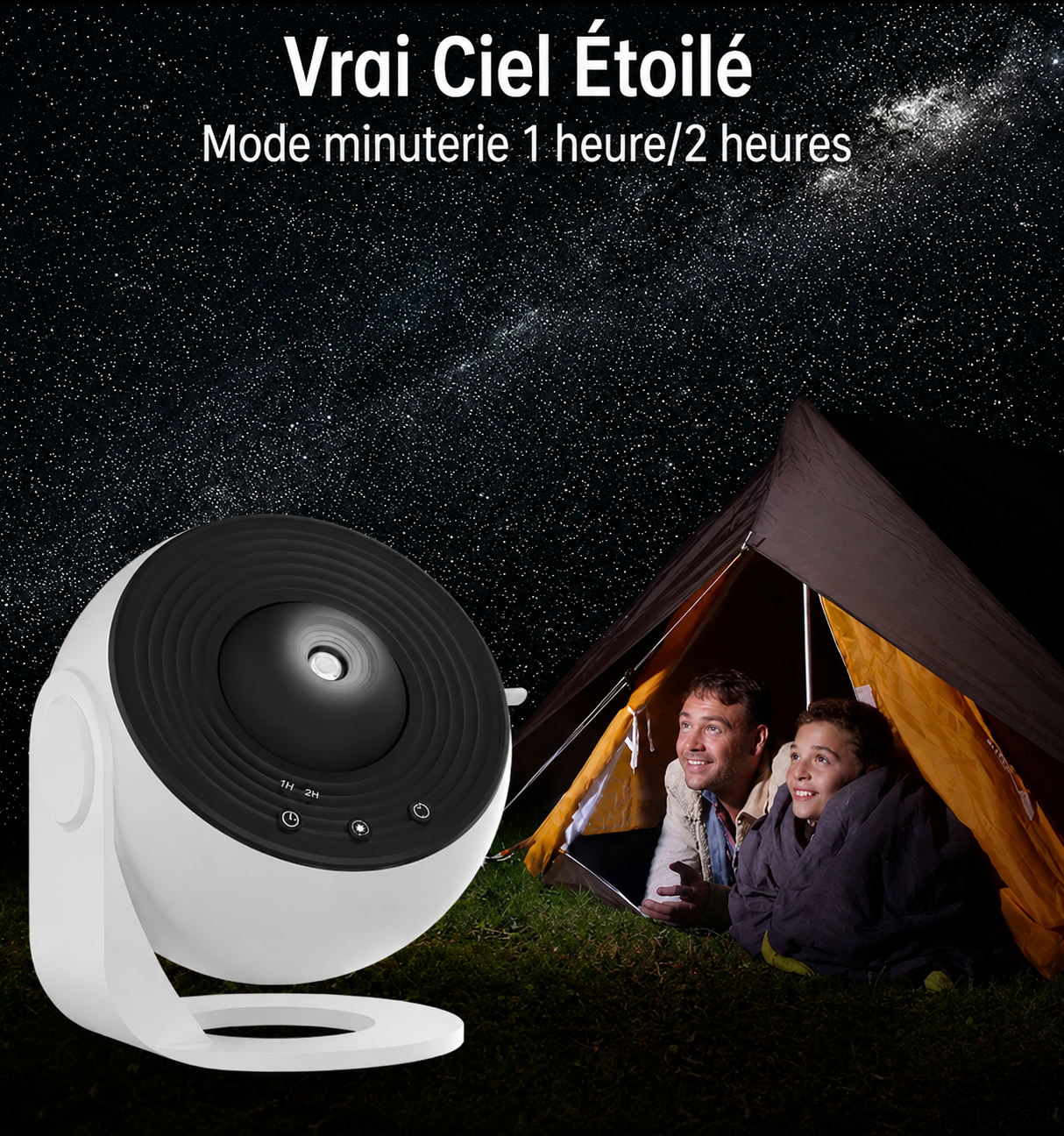 Projecteur Galaxie 360° – Veilleuse Planétarium pour Enfants