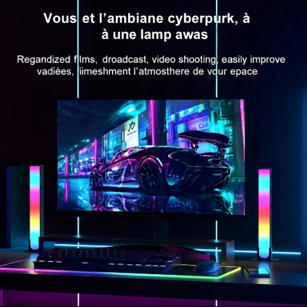Barres LED RGB Connectées – Ambiance Gaming & Musique
