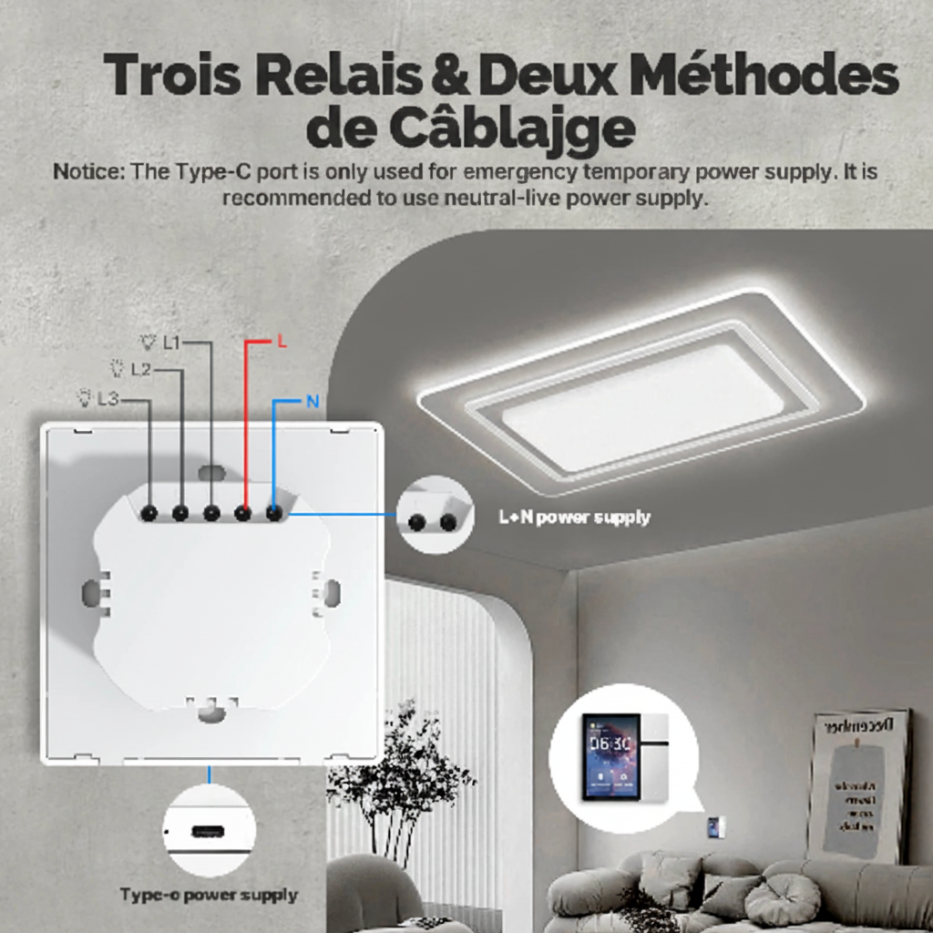 Panneau de Contrôle Intelligent MOES 3,5" – Écran Tactile WiFi, Bluetooth & IR | Compatible Alexa & Google Home